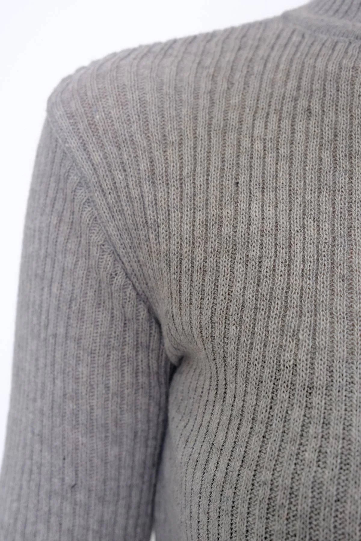 Yarım Balıkçı Crop Triko Gri - 885.1319.